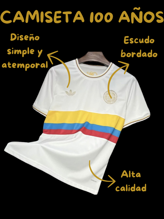 CAMISETAS COLOMBIA 100 AÑOS PERSONALIZADAS