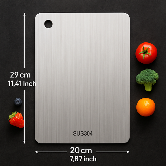 Tabla de Corte en Acero Inoxidable SUS304 – Antibacteriana y Ultra Resistente