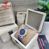 B6369 RELOJ JOEFOX BAMBU CUERO ESTUCHE - MORADO